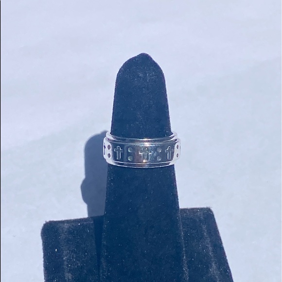 925 Sterling silver solid/heavy cross fidget ring✝️ - Picture 6 of 13